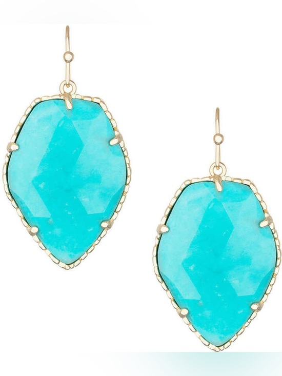 Kendra Scott Jewelry - Kendra Scott Vintage Corley Gold-Plated Teardrop Turquoise Dangle Earrings